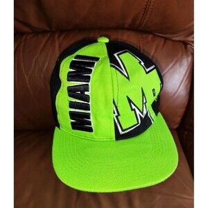 Men's Golden Lion Miami Black Neon Green Snap Back Cap One Size